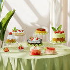 koretech 6Pcs Buffet Risers, Food Risers for Buffet, Acrylic Boxes for Display Round Riser Display Cases Acrylic Round Display Base, Clear(Size 6",6.5",6.7",7",7.5",8")