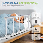 CanFord Bed Rails for Elderly Adults Safety, Folding Bed Assist Rail Handle for Seniors & Surgery Patients, Fall Prevention Safety Hand Guard Fit King, Queen, Full, Twin(Tool-Free Assembly), 48"x17.2"