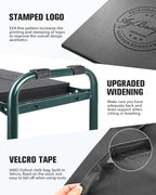 Garden Kneeler and Seat Heavy Duty, Upgraded Foldable Gardening Stool - Widened to 10" Stable Wear-resistant Prevent Knee and Back Pain, Beautiful Logo high-end 2 Large Tool Bags Gift for Women