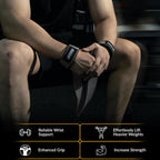 FITFIV Lifting Straps for Weightlifting, Lifting Wrist Straps for Gym Strength Training, Neoprene-padded Wrist Cushion - Men & Women
