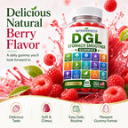 Sugar Free DGL Stomach Smoother Gummies with DGL Licorice, Slippery Elm, Marshmallow Root, Aloe Vera, Probiotic & Prebiotic Fiber, Ginger, Mastic Gum, L-Glutamine, Zinc Carnosine, Digestive Support