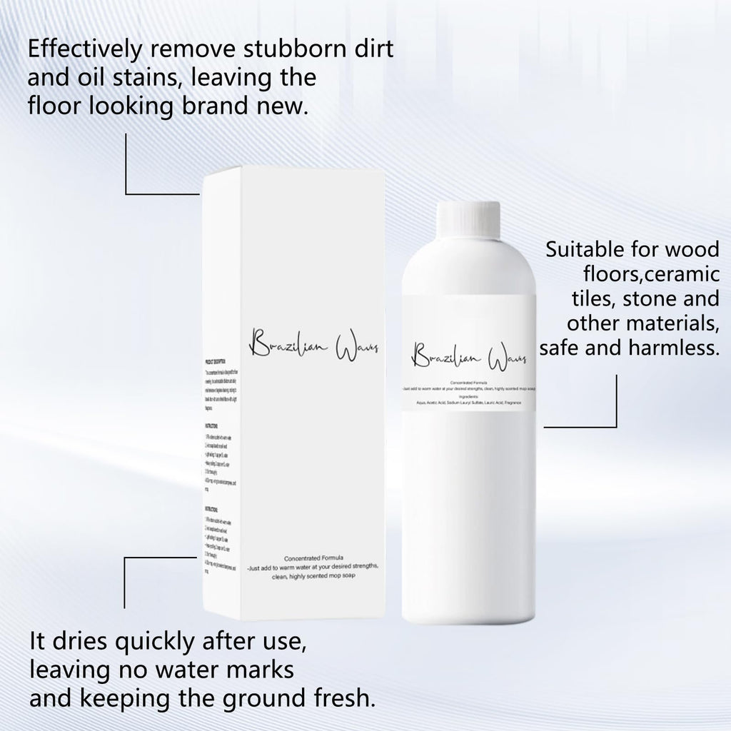 LINARTS Mop Soap Brazilian Wave, Mop Soap for Floor Cleaning, Leaves a Luxury Lasting Scent, Brazilian Waves Mop Soap, Multisurface Bathroom & Kitchen Cleaner Supplies-120ML