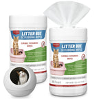 Breling 2 Pack Litter Box Scrubbing Wipes 120 Count Pets Cat Litter Box Cleaning Wipes Unscented Removes Stains Easily for Pet Cleaning Supplies