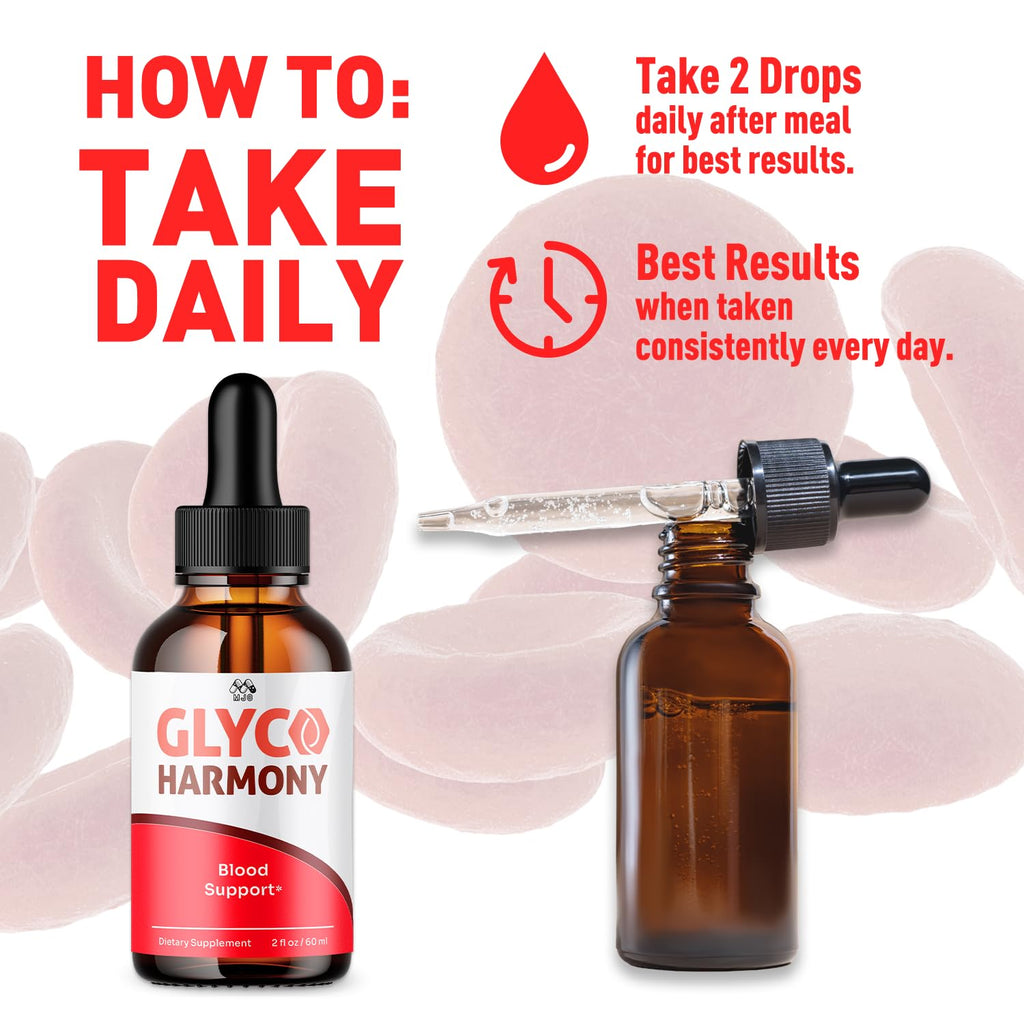 Glyco Harmony Drops, Official Glyco Harmony Liquid Supplement with All Natural Ingredients, GlycoHarmony Blood Support Max Strength Health & Wellness Vitamin Supplement (5 Bottle Bundle, 150 Servings)
