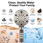 Rain Shower Head with Handheld High Pressure rainfall Shower Heads with Handheld Spray Combo Adjustable one-piece stand daul shower head Built-in Magnetic Docking and Power Jets-Nickel