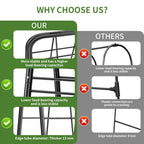 100% Metal Cucumber Trellis for Raised Bed,62"x17" A-Shape Garden Plant Support for Climbing Plants, Heavy Duty Metal Garden Trellises Plant Support for Vine Vegetables Outdoor (Black, 62x17inch(H*W))