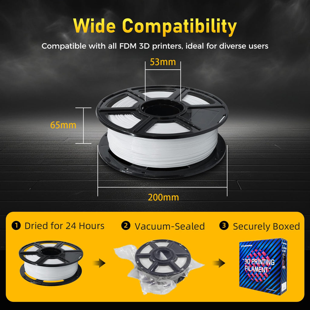 FLASHFORGE Rapid PETG Filament 1.75mm Natural, Max 600mm/s High Speed Printing, 3D Printer Filament 1kg Spool, Dimensional Accuracy +/- 0.02mm, Fits Most 3D Printers