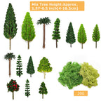 QuarenDen Miniature Garden Accessories, 32 Pcs, Model Scenery Kit, Forest Animal Figures with Model Trees Craft Grass for DIY Crafts, Micro Landscape Decoration