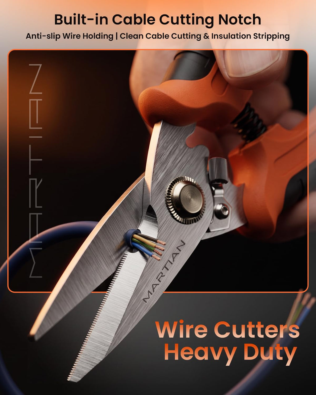 Sharp Tin Snips - Stainless Steel Utility Scissors, Wire Cutters Heavy Duty