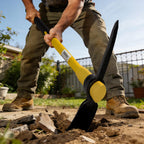 Nohovu Pickaxe with Shock Absorbing Fiberglass Handle, Heavy Duty Forged Steel Pick Axe for Digging, 36 Inches (406Y)