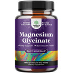 Pure Magnesium Glycinate Supplement 400mg Per Serving - Vegan High Absorption Chelated Magnesium Capsules for Women & Men with Elemental 400mg for Mood Sleep and Relaxation Support - 240 Count