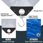 GliCraft 8 Pack Silver Tarps 6 x 8 ft, 5.5 Mil Waterproof Reflective Tarps, UV Resistant Sun Shade Tarp, Heavy Duty Roof Tarp for Roof Protection, Boat Cover, Rv Cover, Cars, Patio Furniture, Camping