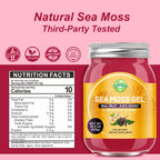 SumDIP 18.5OZ Seamoss Gel, Raw Wildcrafted Irish Seamoss Gel Immune and Digestive Support Vitamin Mineral Supplements, Elderberry Ginger
