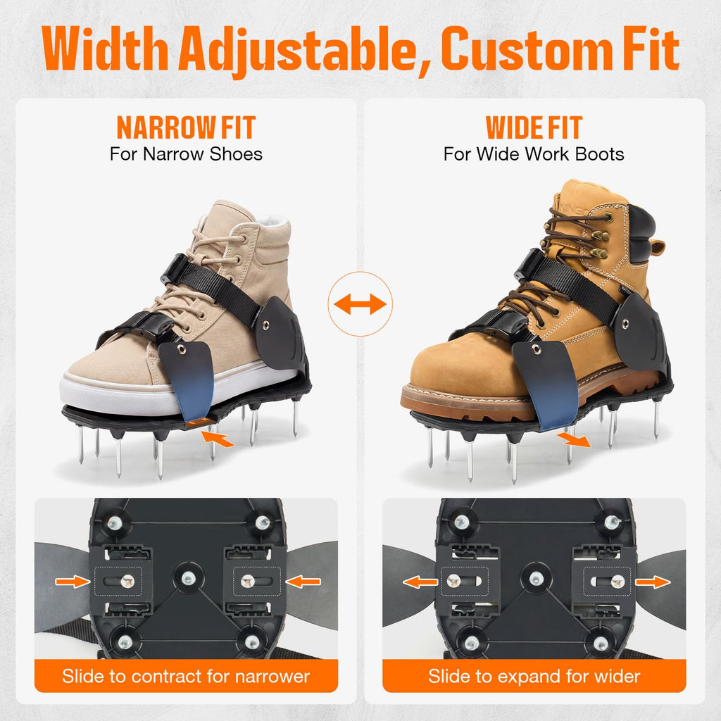 NINGO Pre-Assembled Lawn Aerator Shoes, Aerator Lawn Tool Men's Sizes 8-14