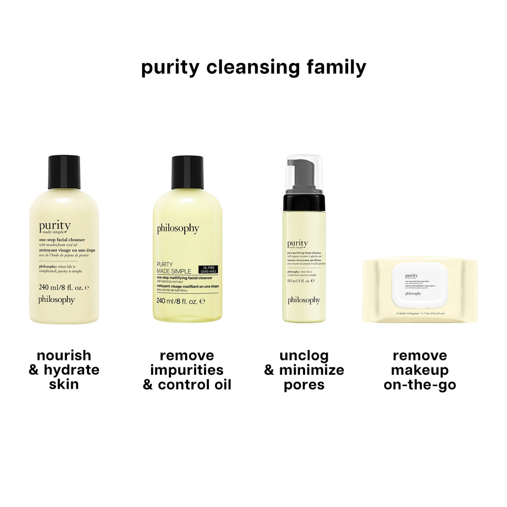 philosophy purity made simple one-step mattifying facial cleanser - with bamboo extract - oil-free formula gently removes makeup & dirt, leaving skin with a healthy, matte appearance - 8 fl oz