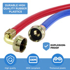 Rubber Washing Machine Hoses With Elbow 4FT,Washing Machine Elbow Hose with 3/4" Connection Supply for Hot and Cold Water Washer Hoses (2 Packs),Universal Fit for All Standard Wash Machines-by MIFLUS