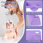Portable Hair Washing Station for Kids, Toddlers, Children, Teens, Silicone Hair Washing Basin for Sink or Bathtub, Tear-Free Shampoo Bowl with Rinser Cup, Neck Support for Kids, Purple