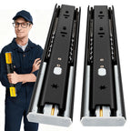 YENUO Soft Close Drawer Slides Full Extension Side Mount 12 14 16 18 20 22 24 inch Ball Bearing Metal Rails Track Guide Glides Runners Heavy Duty 100 Pound (Soft Close- 1 Pr, 18 Inch)