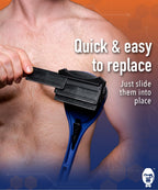 Bakblade 2.0, Back Hair Body Shaver Replaceable Refill Cartridges for 2.0, 3.0 Elite Shavers, Dryglide Technology (6 Razors Included)