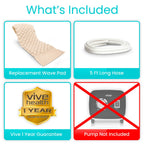 Vive Alternating Air Pressure Mattress Pad Replacement - The Original Bed Sore Prevention Solution - Hospital & Home Mattress Topper - Includes Waterproof Inflatable Ulcer Cushion Pad, Heat Resistant