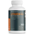 Bronson Vitamin K2 MK-7 100 MCG, K2 as MK7 Menaquinone, Bone Support 1 Year Supply, 360 Tablets