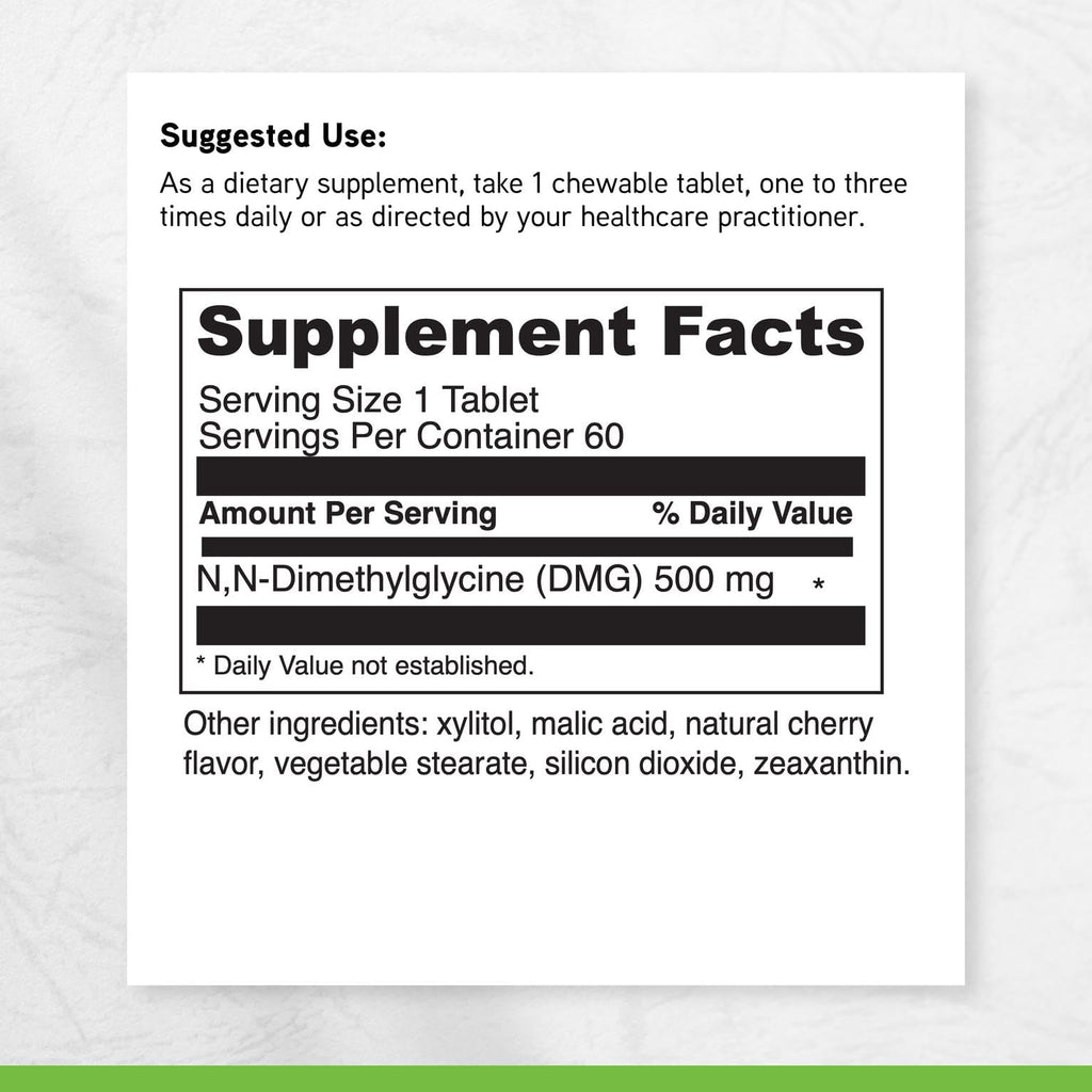 DAVINCI Labs Gluconic DMG 250mg - Helps Support Immune System, Muscle Function, Heart Health & Brain Health - 90 Chewable Tablets (90 Servings)