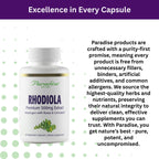 Paradise Herbs Rhodiola Extract 500mg, Super Potent Antioxidant, Ultra Pure, Vegan, Non-GMO, Gluten Free, 60 Vegetarian Capsules
