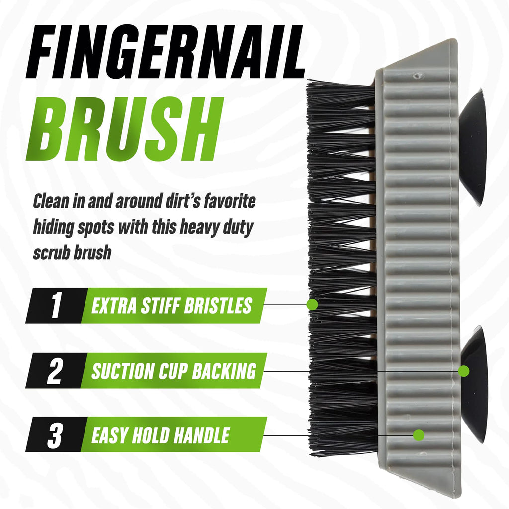 Grip Clean Heavy-Duty Hand Cleaner for Mechanics with Nail Brush - Moisturizing Coconut Oil Hand Cleaner Liquid Hand Soap with Stiff Bristle Nail Brush, Lime Scent – 8 Fl Oz Squeeze Bottle + Brush