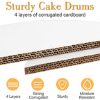 12 PCS Cake Drums 10 Inch, 10inch Drum, Cake Boards 10 Inch Round, 1/2" Thick Cardboard, Sturdy Circle, Base para Pastel Cardboard Base White Cake Boards for Wedding