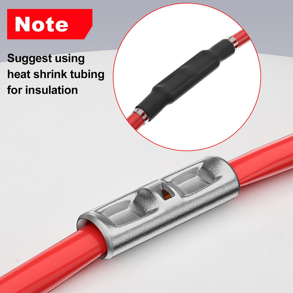 4 AWG/Gauge Non/Un Insulated Butt Connector Bare Crimp Splice