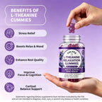 Tulvex L-Theanine Calm Gummies 200mg, Sugar-Free Liposomal L Theanine Supplement for Brain, Relax, Zzz, Stress,Fast-Acting Calm & Mood Support, Vitamin B6, Vegan,Non-GMO