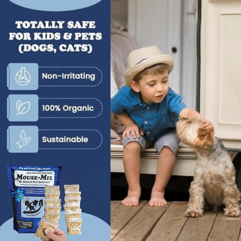All-Natural Mouse-Mix Rodent and Pest Repellent, Repel Nesting in Your Home/Shed/Garage/RV/Car/Boat/Storage, Safe for Indoor Use, Kit & Pet Friendly -1 lb. Bag, Peppermint
