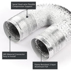 4-Inch Dryer Vent Hose 10FT, Flexible Aluminum Duct with 2 Clamps, Heavy-Duty Four Layer Protection for HVAC Ventilation and Exhaust