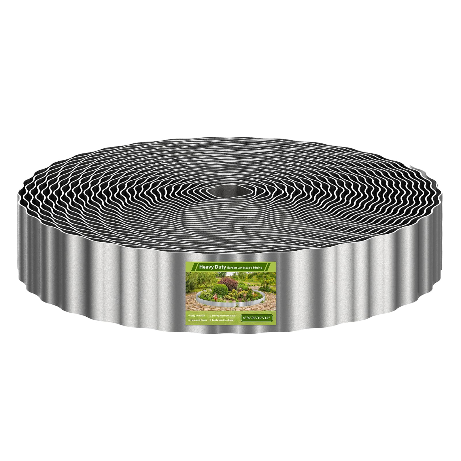 100ft Landscape Edging, 3in Tall Corrugated Metal Garden Border