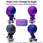 ZIRO Matte Tri-Colors PLA Filament, Magic Color Change by Angle Filament 1.75mm, No-Shine Texture PLA, Dimensional Accuracy +/-0.03mm, Fit Most 3D Printer, Matte 1KG Spool, Indigo Space