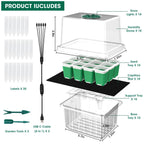 MQHUAYU 10-Pack Self Watering Seed Starter Tray with Grow Light 120Cell