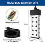 Immersion Water Heater 1800W 120V with Digital Thermostat Control, Dry Burn Protection Alarm, Real-Time Temperature Display, 14AWG Heavy-Duty Cord, Industrial Heating Tube for Buckets & Bathtubs