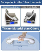 2 Pack 16.15” Grab Bars for Bathtubs and Showers, Shower Handles for Elderly Suction Cup Grab Bars for Shower Wall Heavy Duty, Safety Grab Bar for Seniors Suction Bathroom, No Drilling