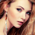 Bohemian Feather Dangle Earrings for Women with Shell Beads Long Tassel Design Drop Earrings (Style-Boho)