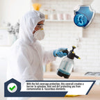 Medical Nation Hazmat Suits Disposable | 25 Pack | Protective Coveralls with Attached Hood and Boots | Heavy Duty Full Body Painters Suit for Adults - Breathable & Water Resistant | Extra Large