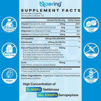 Liposomal Nattokinase 12,000 FU Serrapeptase 360,000 SPU Enzyme Supplement - Enriched with Synergistic Enzymes and Nutrient Blend & Inulin for Circulatory, Gut, Digestion 60 Capsules (2 Bottle)