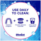 Efferdent Denture Cleaner Tablets – Dental Appliances, Aligners, Mouth Guard, and Retainer Cleaner Tablets, Complete Clean, 126 Count