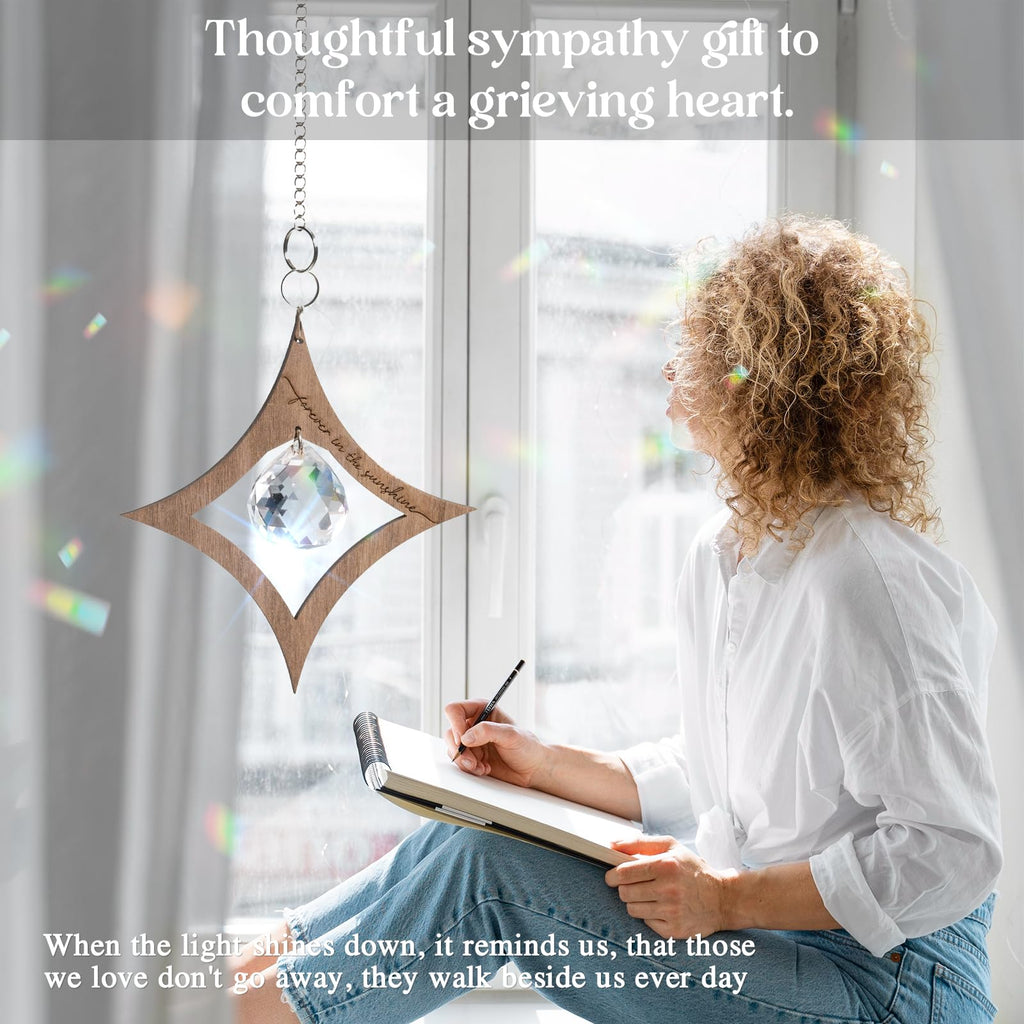 Sympathy Gifts for Loss of Loved One, Crystal Rainbow Maker Suncatcher | Memorial, Grief, Remembrance, Bereavement, Condolence Gift for Mom, Dad, Women, Men, Miscarriage, Funeral | Sorry for Your Loss
