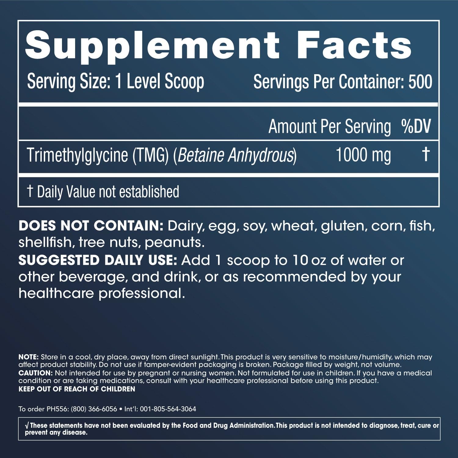 ProHealth Longevity TMG Pro 1 Kilo Bulk Powder (Trimethylglycine - Betaine Anhydrous) - Methylation Support