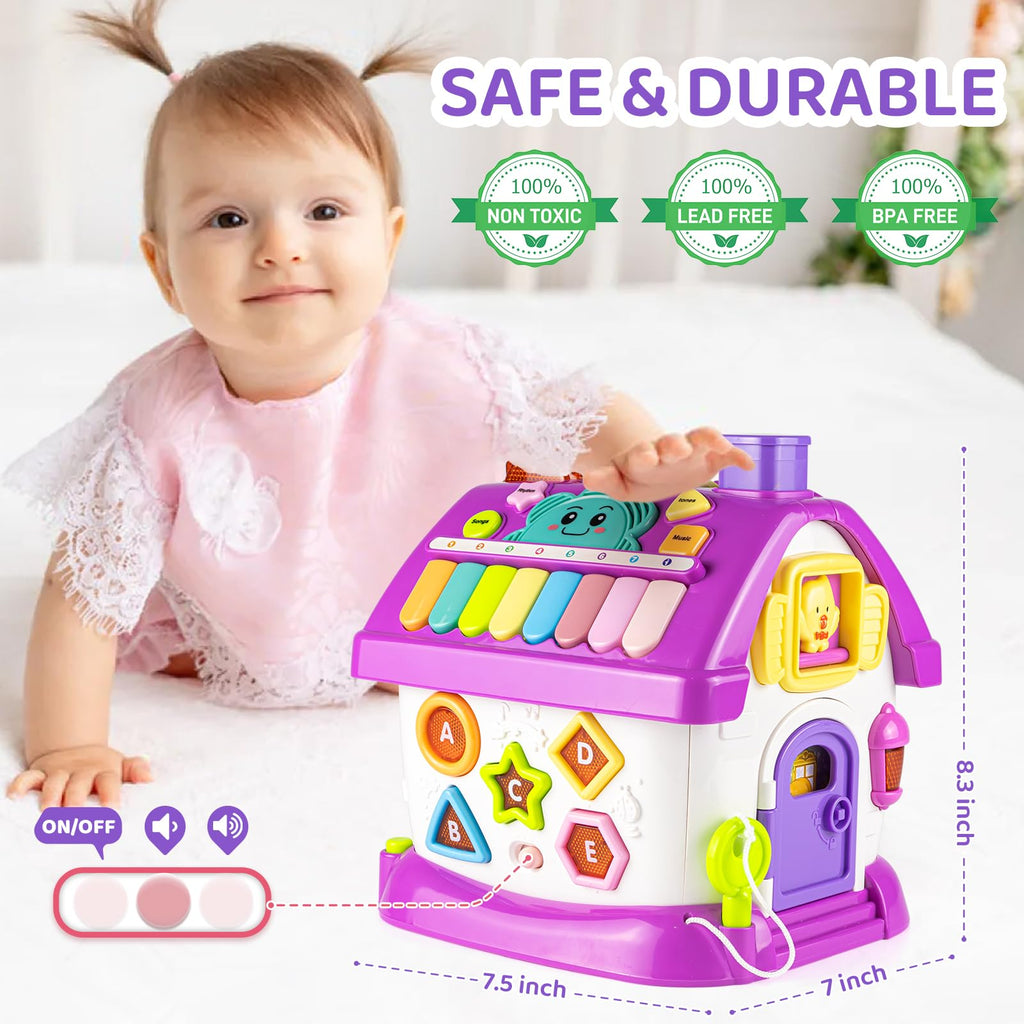 Toddler Toys for 1 Year Old Girl Gifts: 8 in 1 Multi-Functional Learning Baby Musical House for 1 2 3 Yr Old Girl and Boy Birthday Gifts, Educational Baby Toys 6-12, 12-18 Months