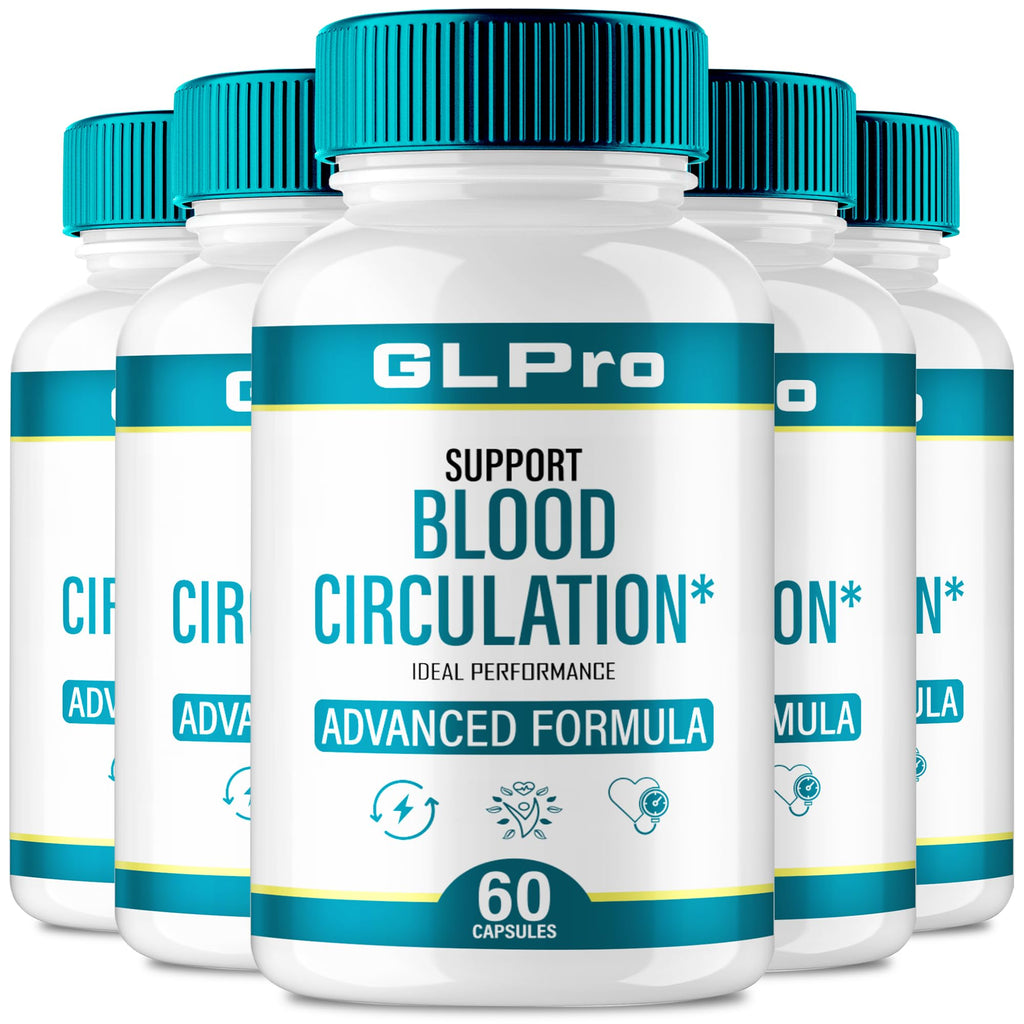 GL Pro Capsules, GL Pro Advanced Supplement Pills - Maximum Strength, All Natural Healthy Circulation & Stable Levels, Advanced GLPro Health Support Reviews (5 Pack)