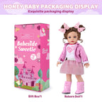 BABESIDE Lifelike Reborn Baby Dolls Dara - 15 Inch Realistic-Newborn Baby Doll Brown Hair Girl Handmade Real Life Toddler Dolls with Clothes and Toy Accessories Gift for Kids Age 3+