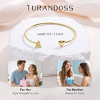Turandoss Initial Letter M Bangle Bracelet for Teen Girls Gifts Trend Stuff