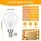 MAXvolador E12 LED 60W Equivalent Warm White 2700K Ceiling Fan Bulbs, 600LM CRI 85+ Small Base Candelabra Bulbs, 6W Non-Dimmable, Pack of 6