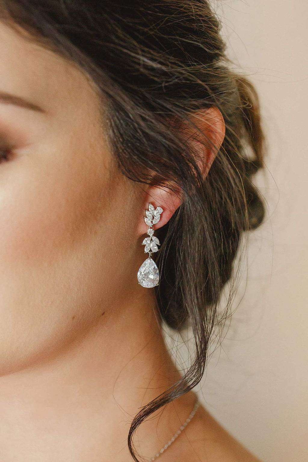 SWEETV Marquise Wedding Earrings for Brides, Bridesmaids